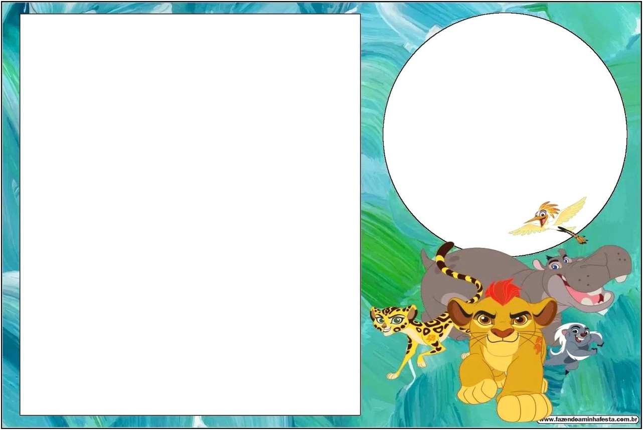 Free Lion King Party Invitation Template
