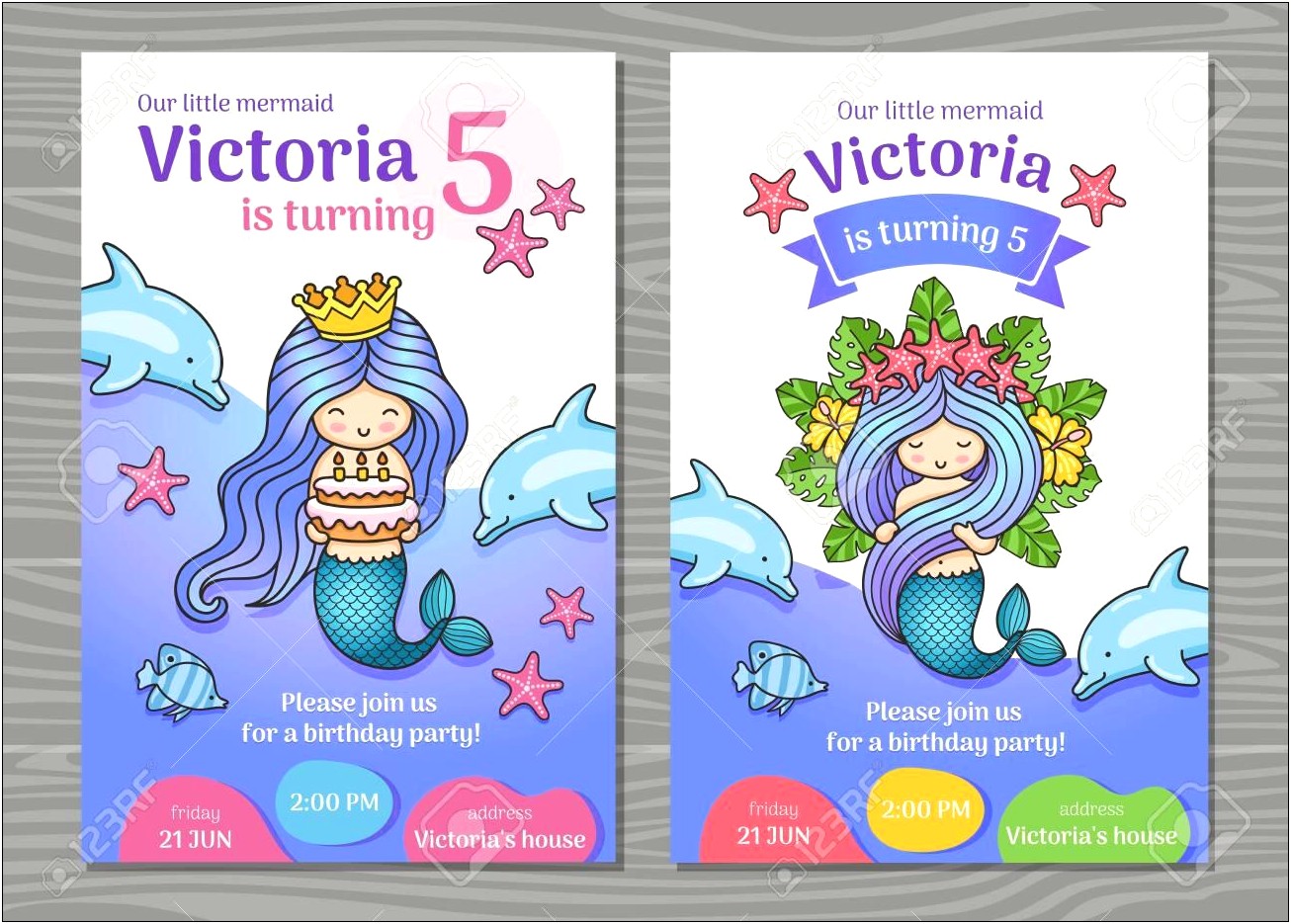 Free Little Mermaid Birthday Invitation Templates