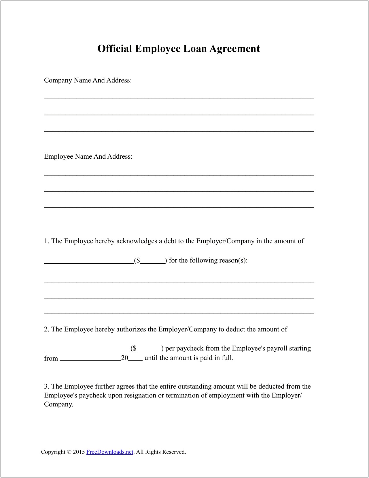 Free Loan Agreement Template Pdf South Africa