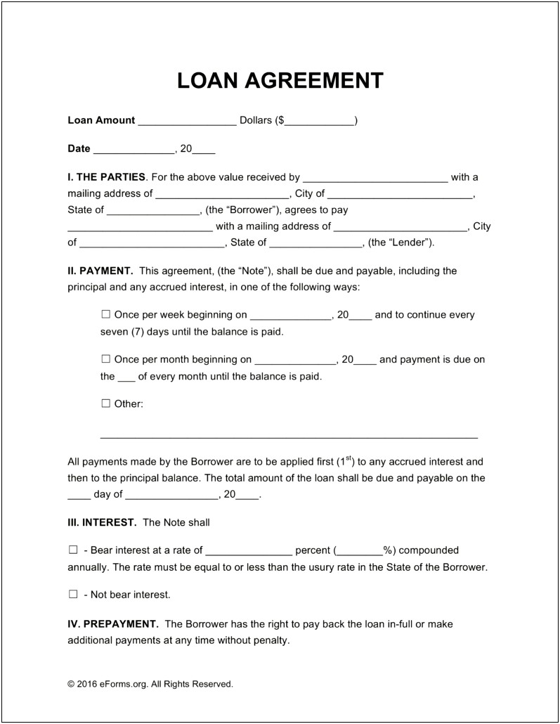 Free Loan Agreement Template Uk Word