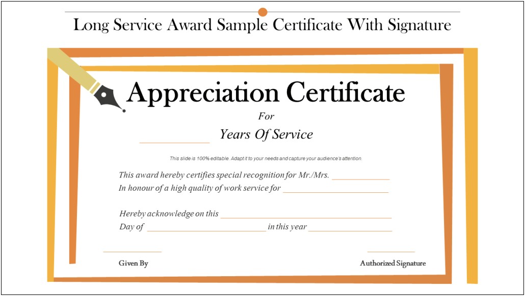 Free Long Service Award Certificate Templates