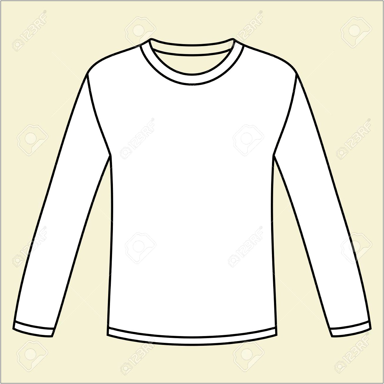 Free Long Sleeve T Shirt Template Vector