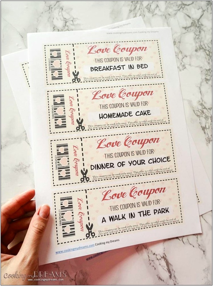 Free Love Coupons For Him Template