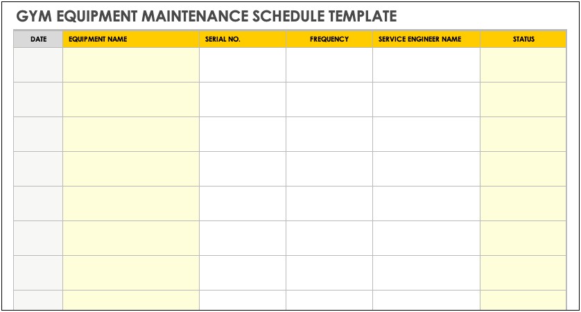 Free Machine Maintenance Log Template Excel