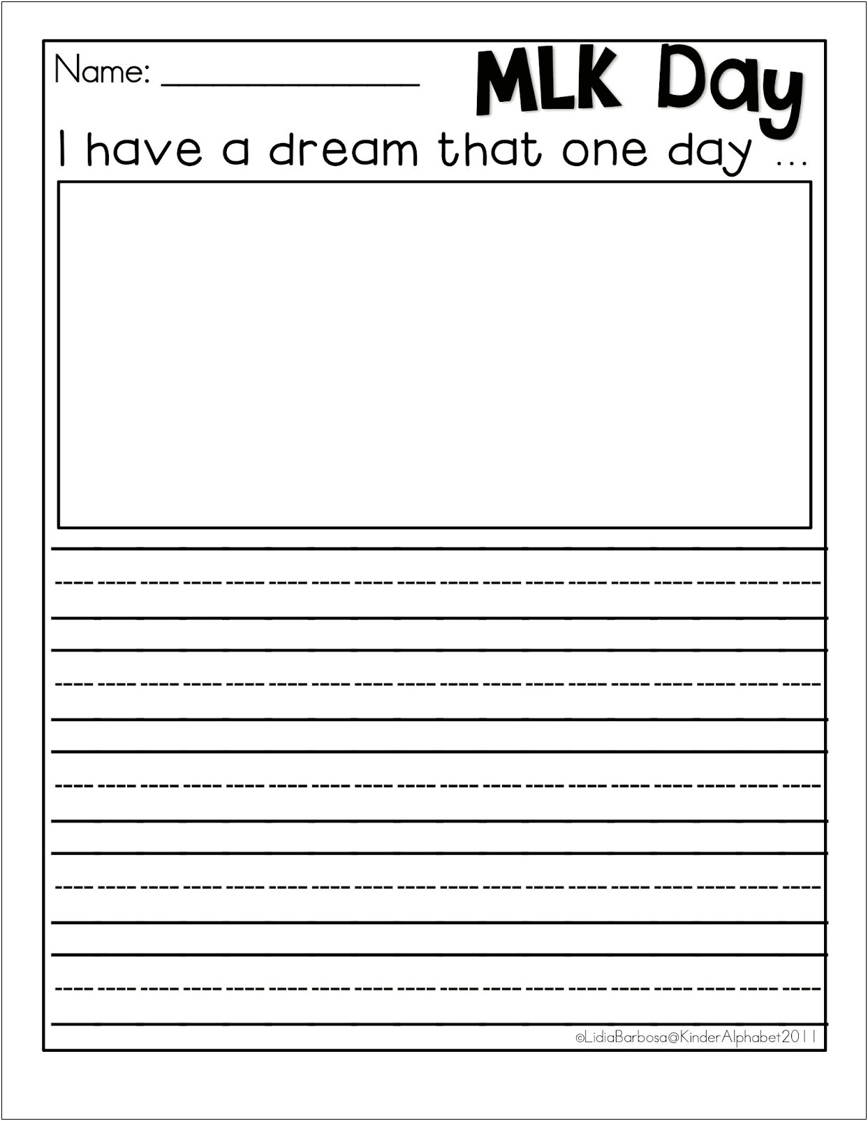 Free Martin Luther King Writing Template
