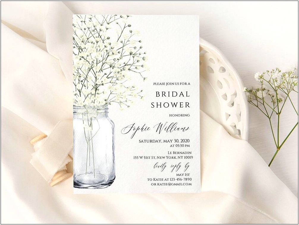 Free Mason Jar Wedding Shower Invitation Templates