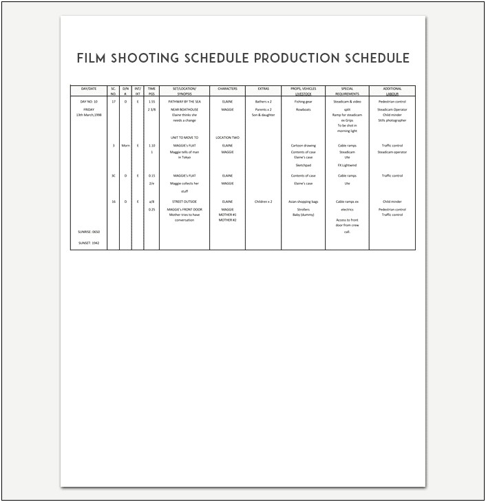 Free Master Production Schedule Excel Template