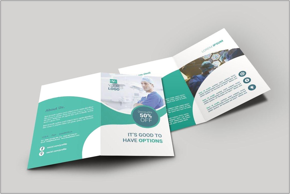 Free Medical Bi Fold Brochure Template Illustratror