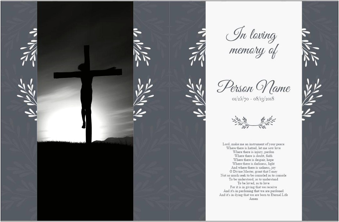Free Memorial Card Template Ms Publisher