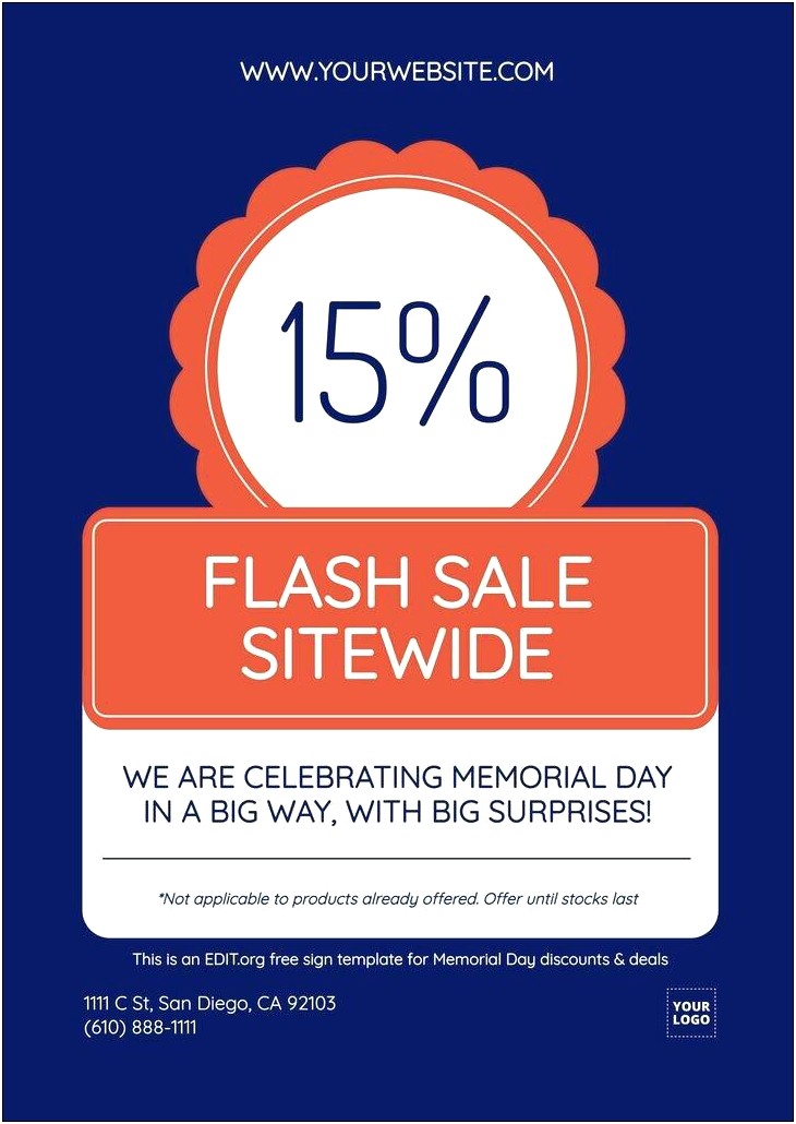 Free Memorial Day Closed Sign Template