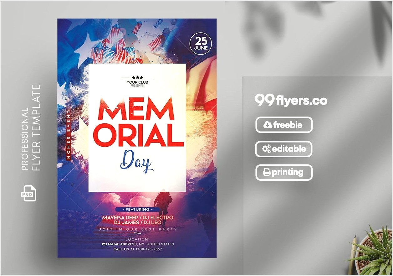 Free Memorial Day Party Flyer Templates