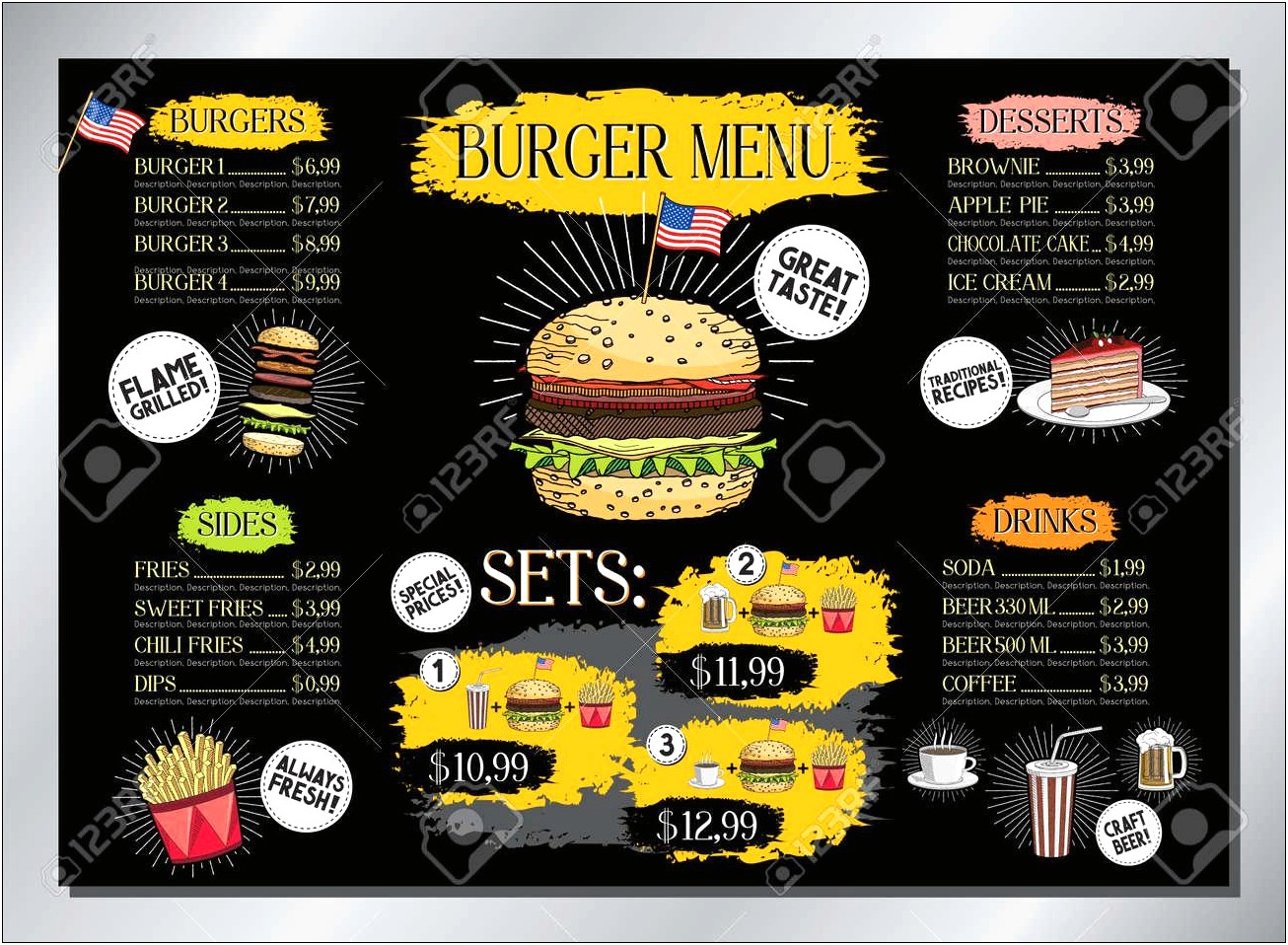 Free Menu Card Templates For Pages