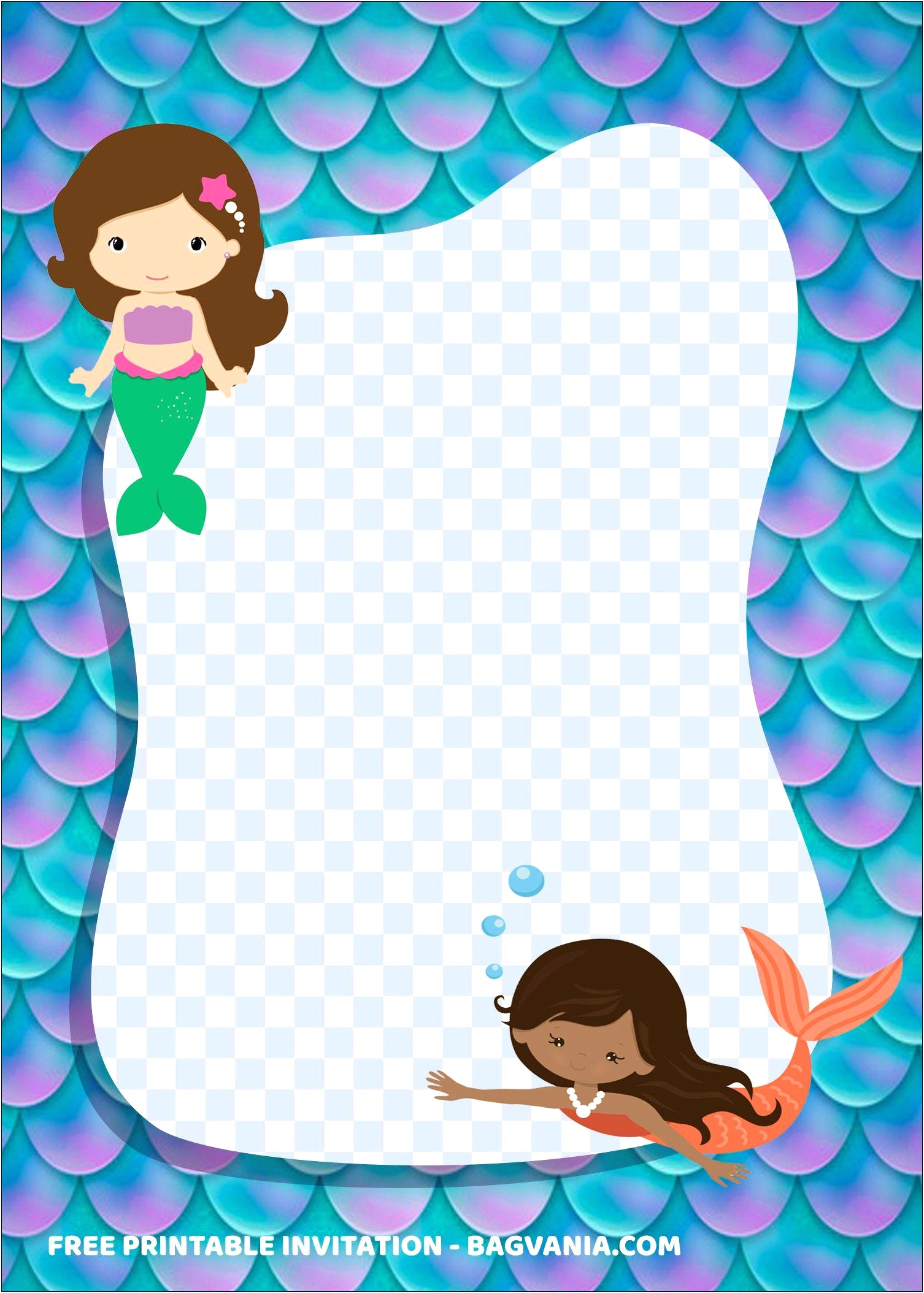 Free Mermaid Baby Shower Invitation Template
