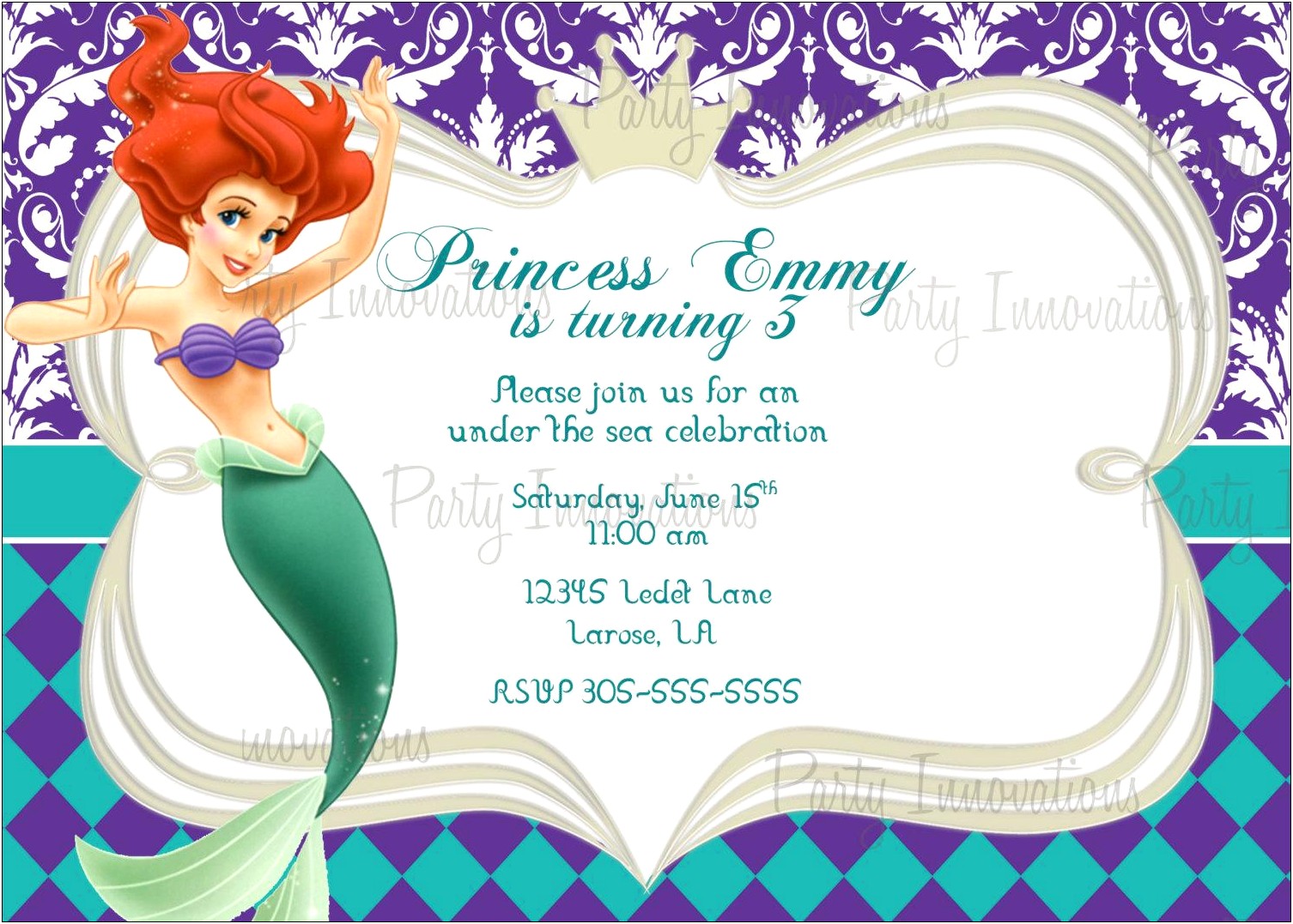 Free Mermaid Birthday Party Invitation Templates