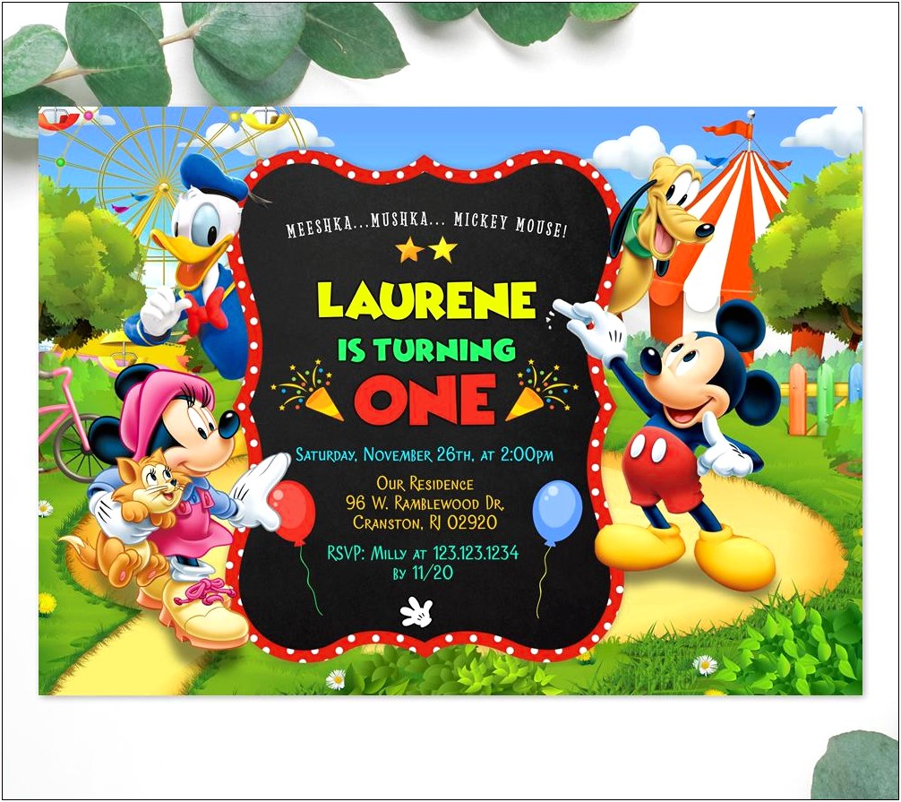 Free Mickey Mouse Clubhouse Birthday Template