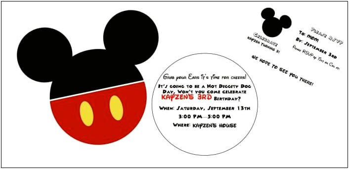 Free Mickey Mouse Party Invitation Templates