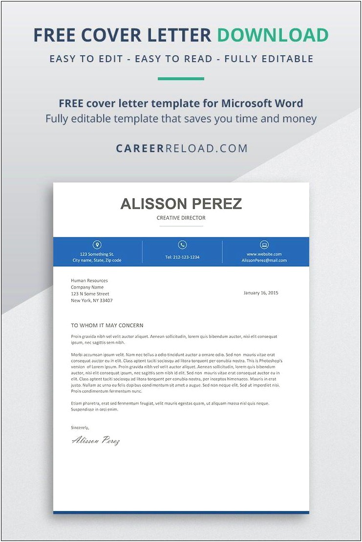 Free Microsoft Cover Letter Templates For Word