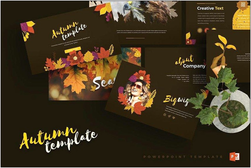 Free Microsoft Powerpoint Templates Portrait Fall Turquoise