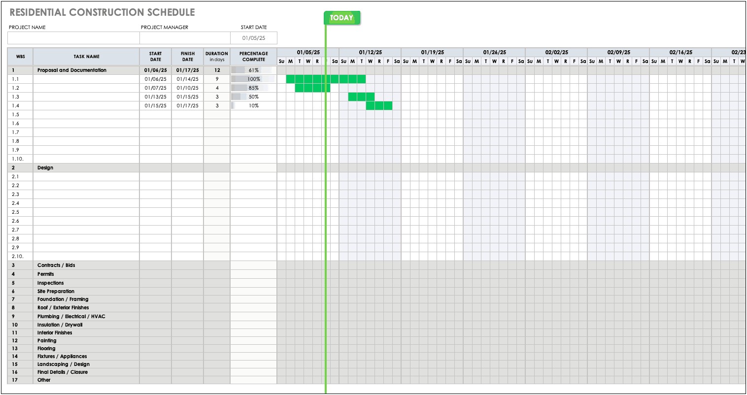 Free Microsoft Project Construction Schedule Template
