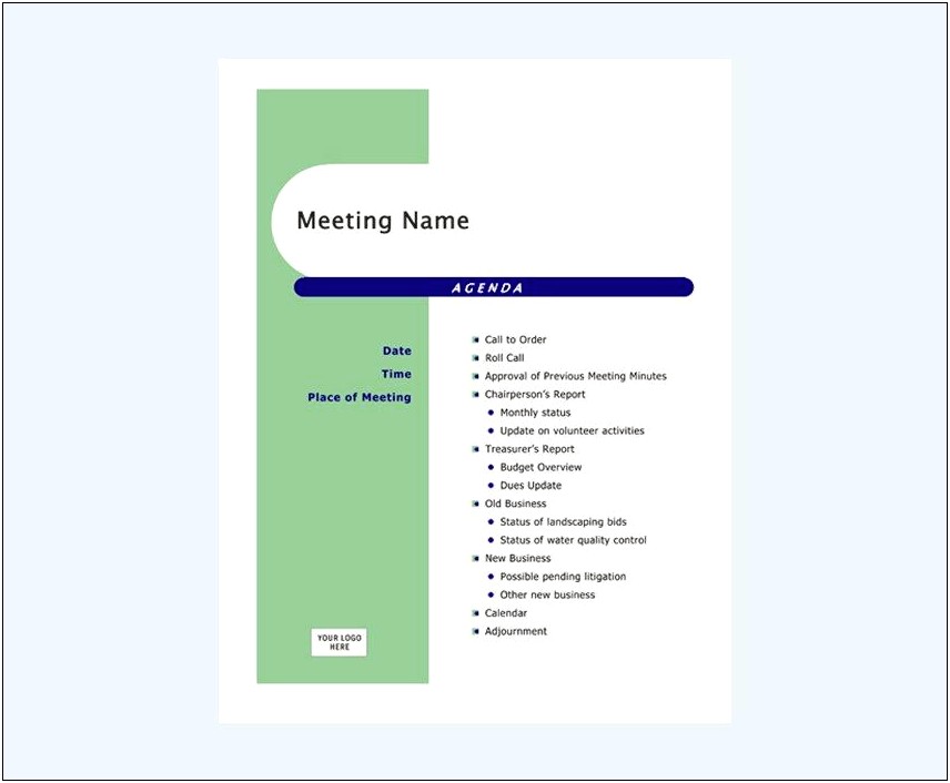 Free Microsoft Templates For Meeting Minutes