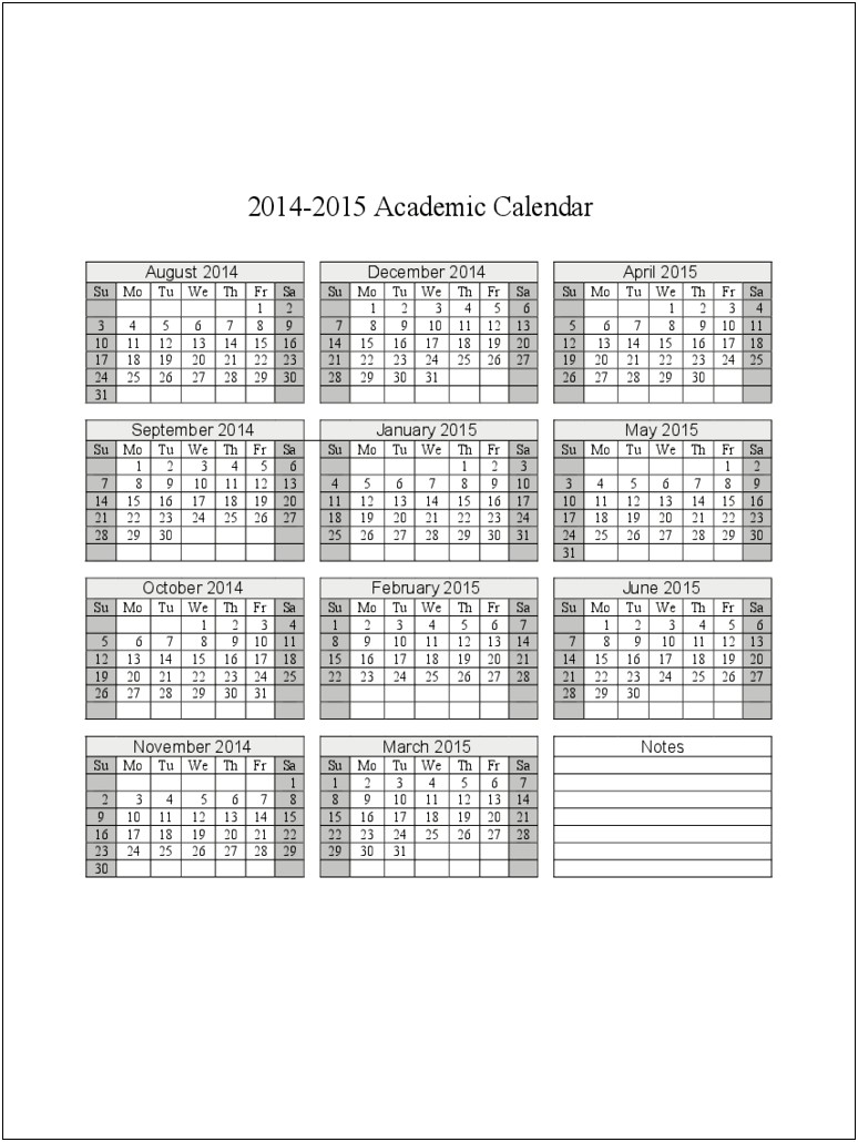 Free Microsoft Word Calendar Template 2014