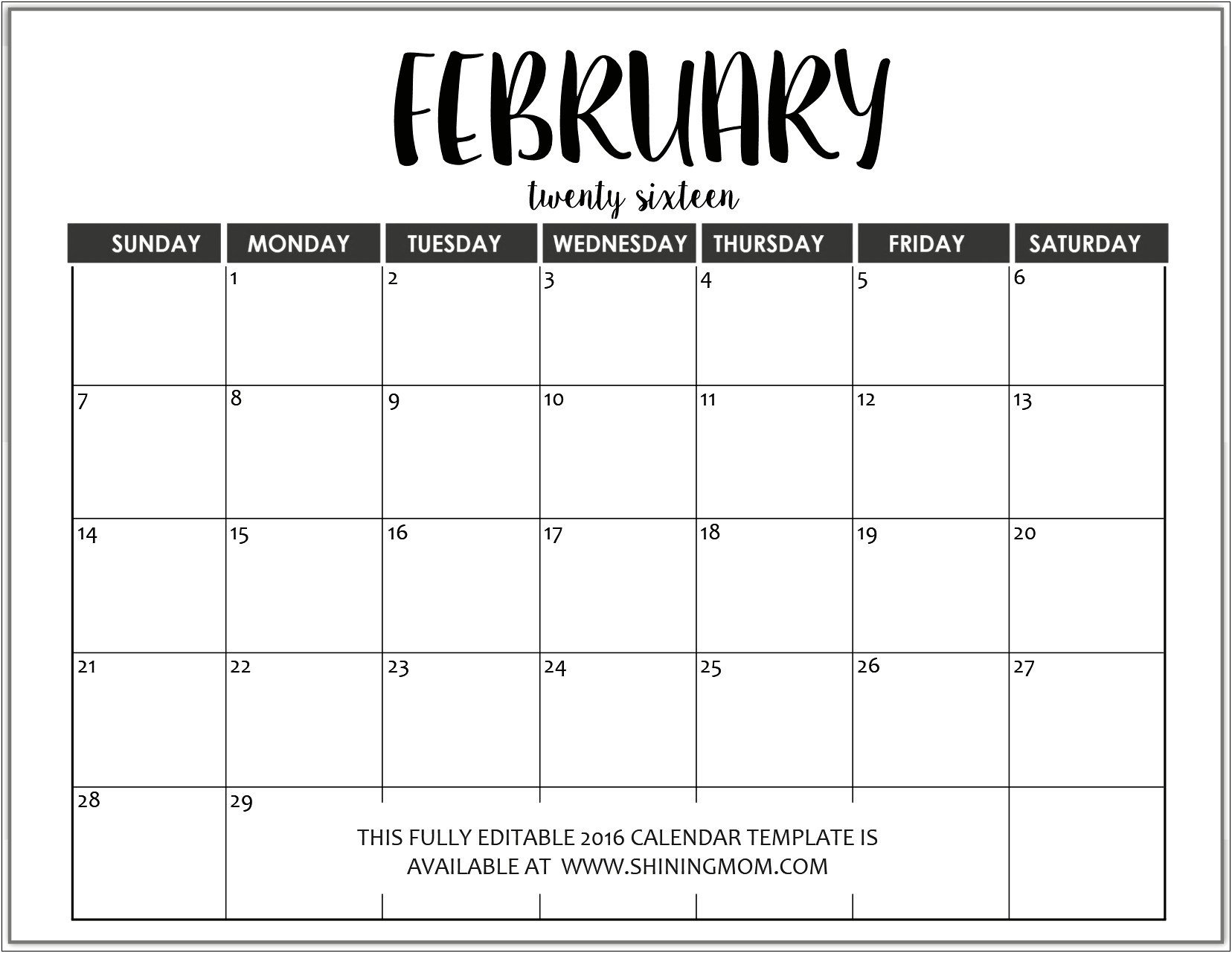 Free Microsoft Word Calendar Template 2017