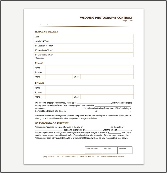 Free Microsoft Word Photography Contract Template