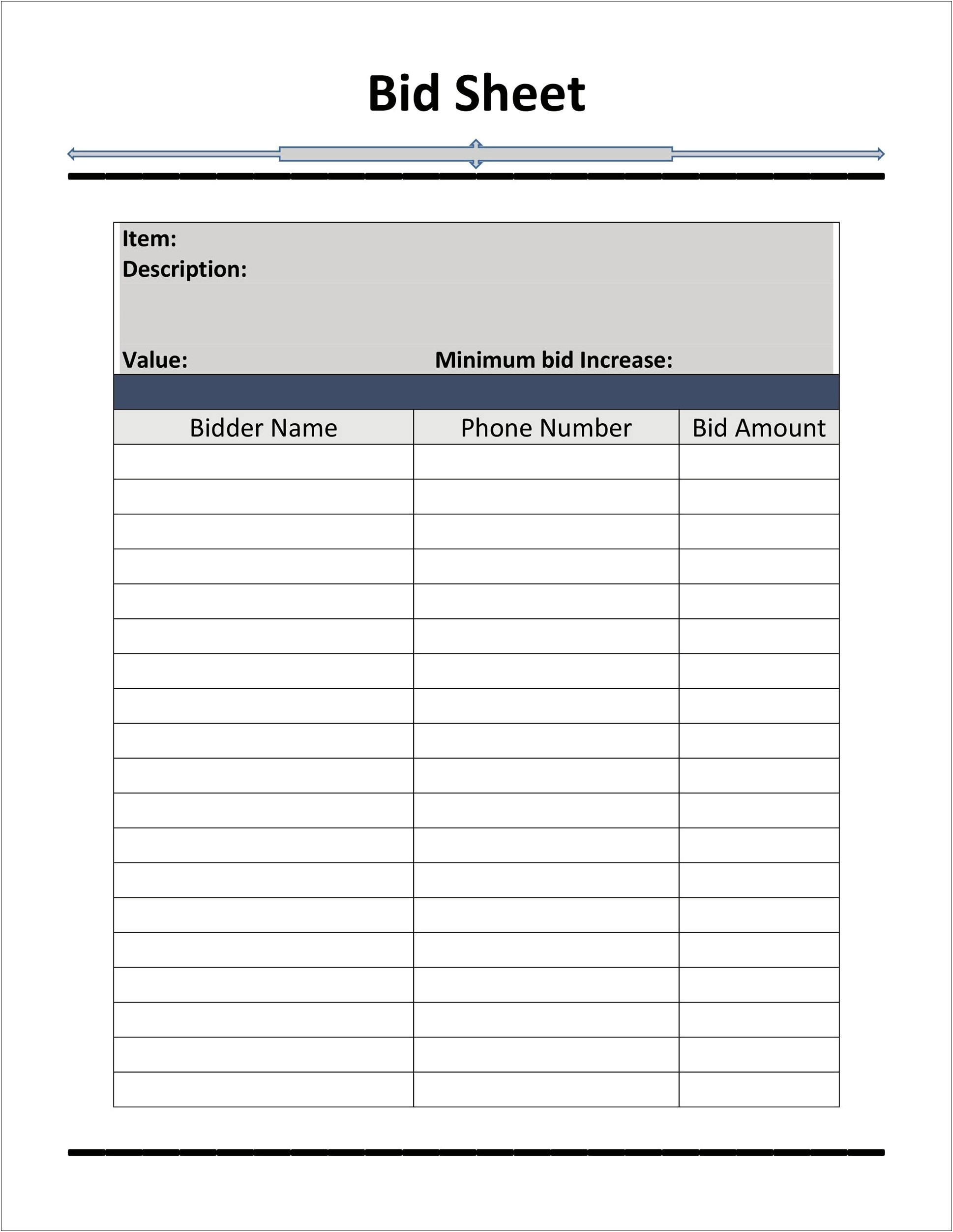 Free Microsoft Word Silent Auction Template