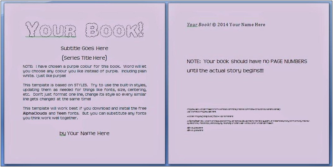 Free Microsoft Word Templates For Books