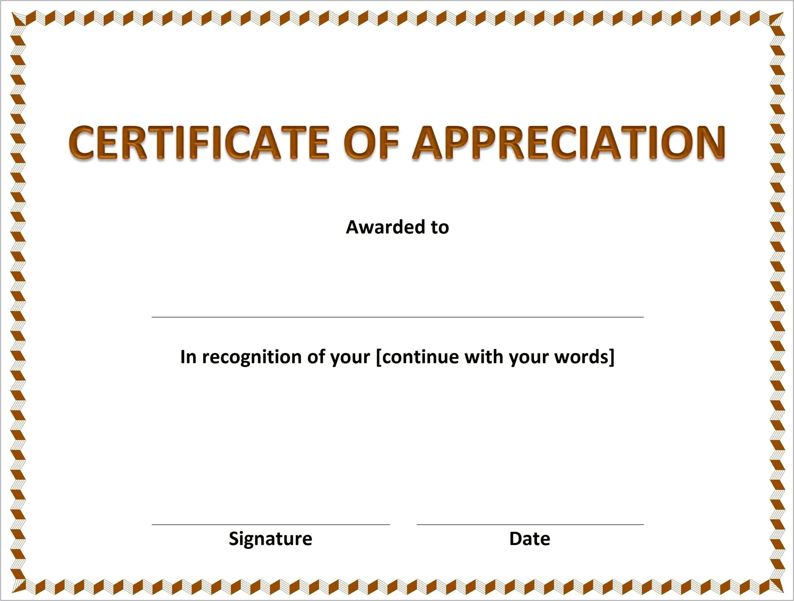 Free Microsoft Word Templates For Certificates