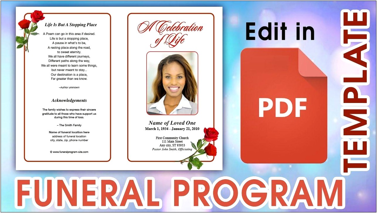 Free Microsoft Word Templates For Funeral Programs