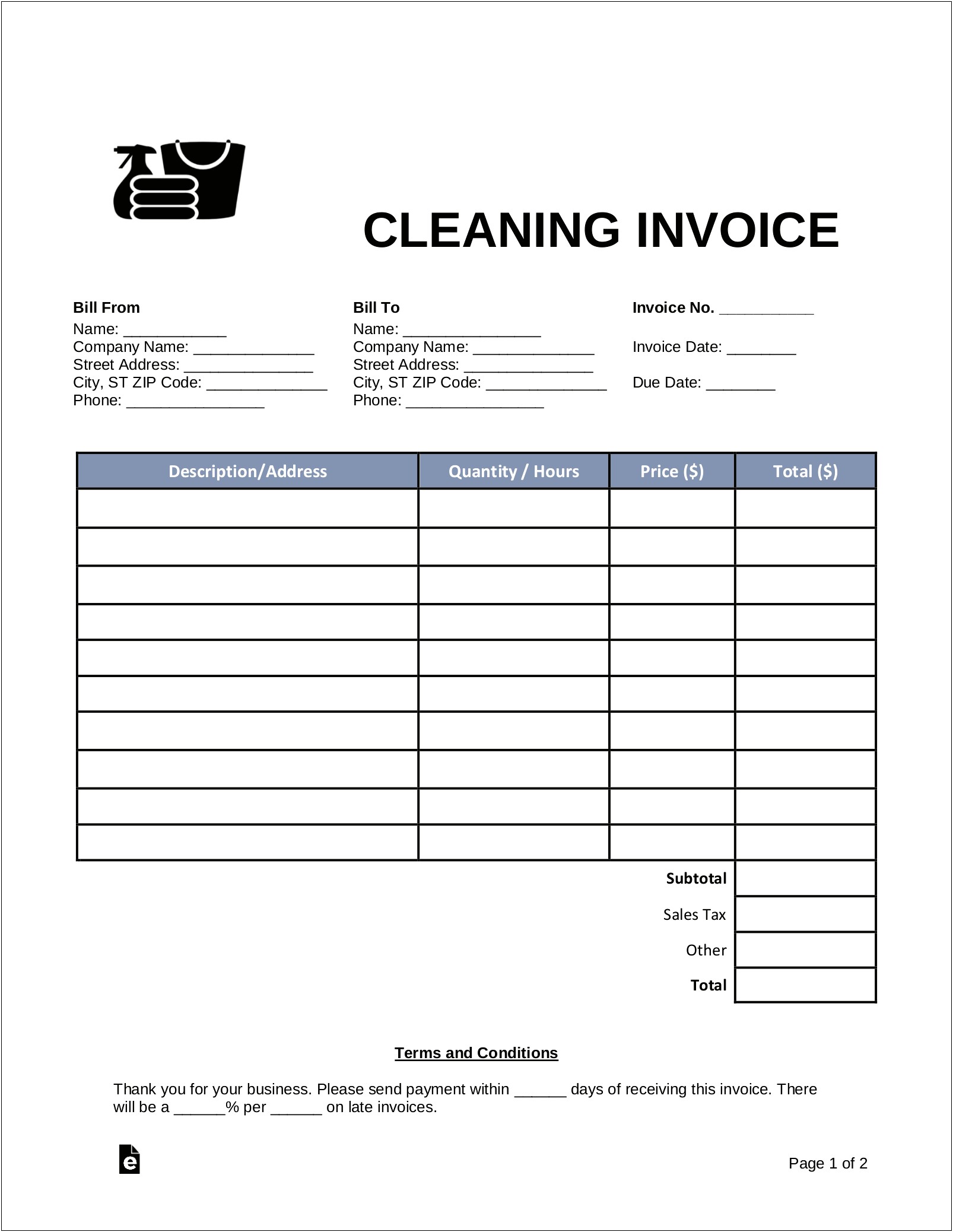 Free Microsoft Word Templates For House Cleaning Services