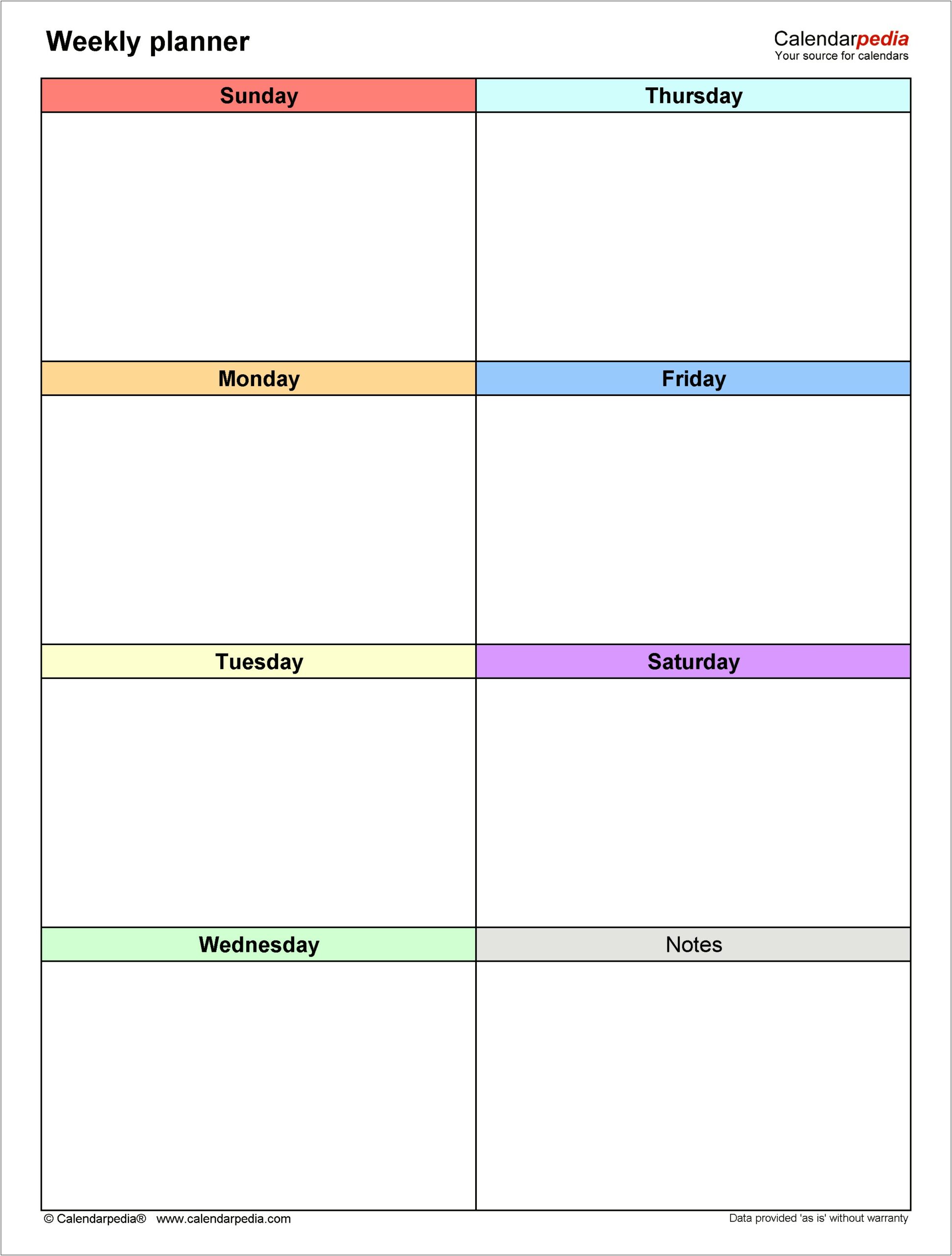 Free Microsoft Word Weekly Lesson Plan Template