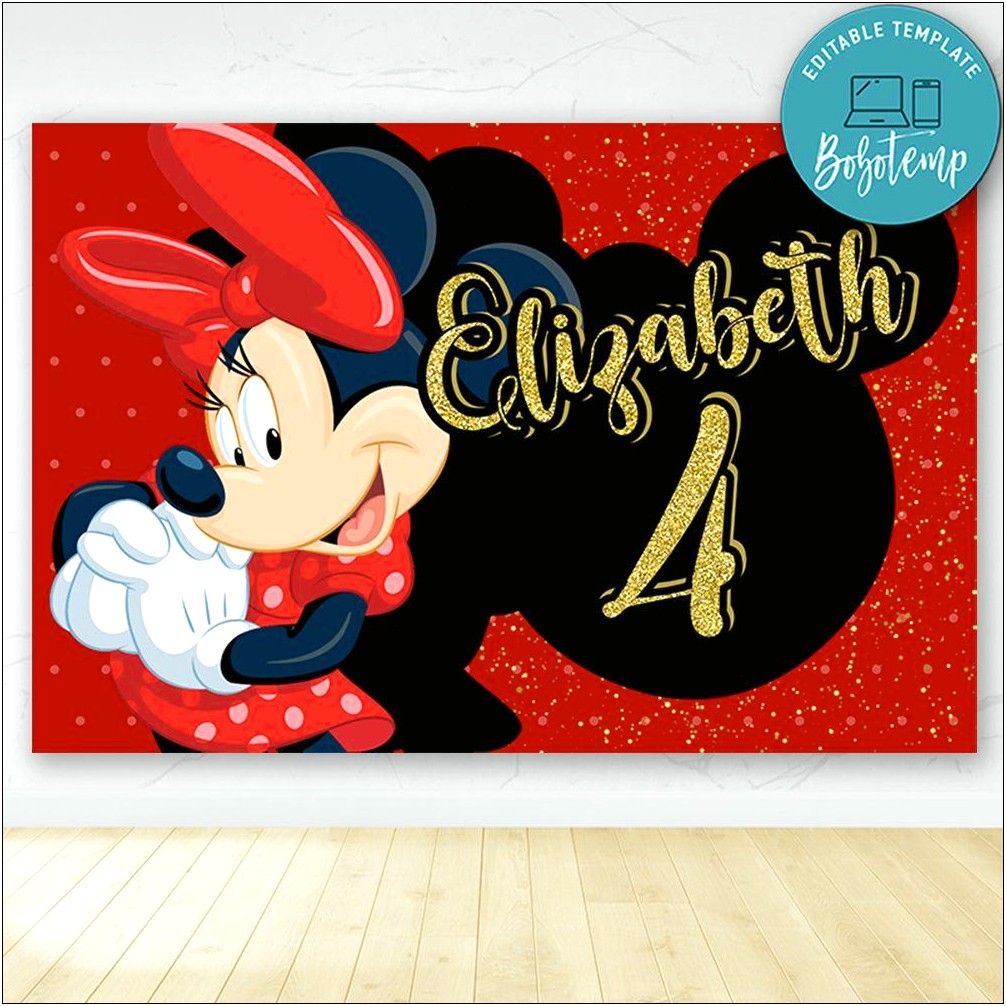 Free Minnie Mouse Birthday Banner Template