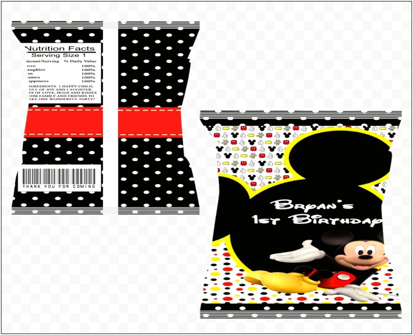 Free Minnie Mouse Chip Bag Template