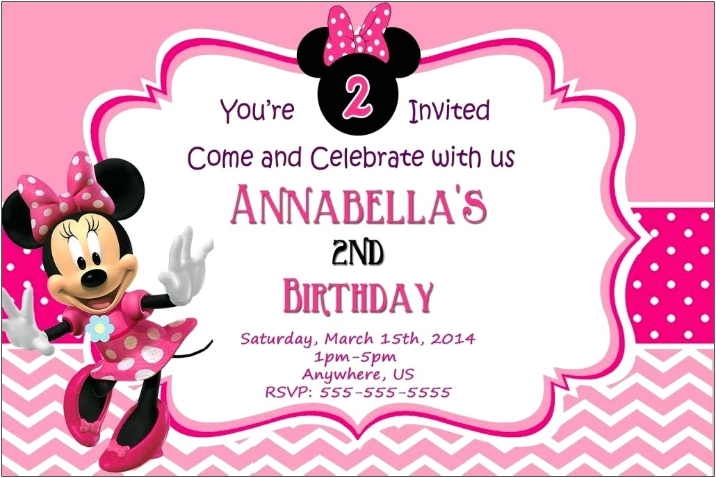 Free Minnie Mouse Party Invitation Photo Templates