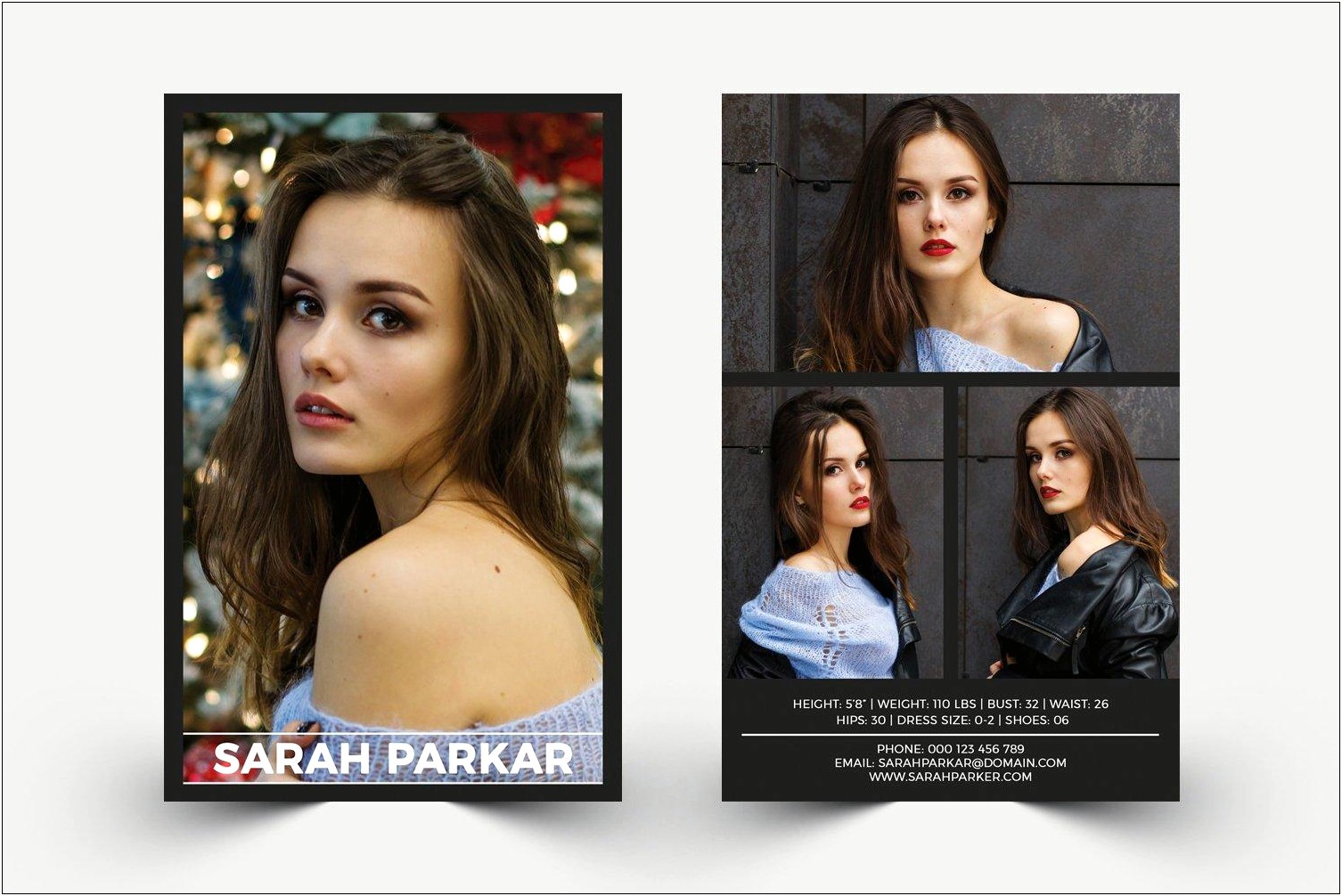 Free Model Comp Card Template For Photoshop