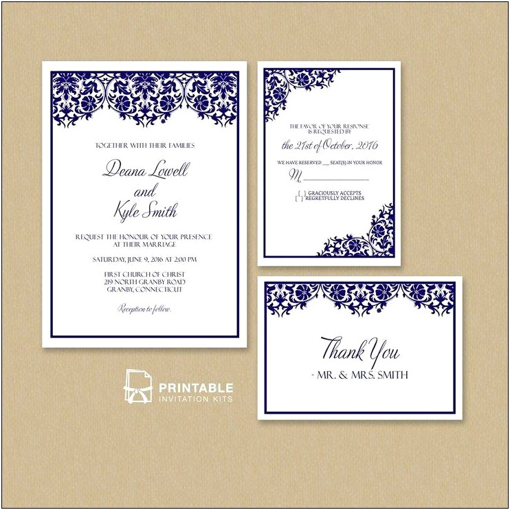 Free Modern Printable Wedding Invitations Templates
