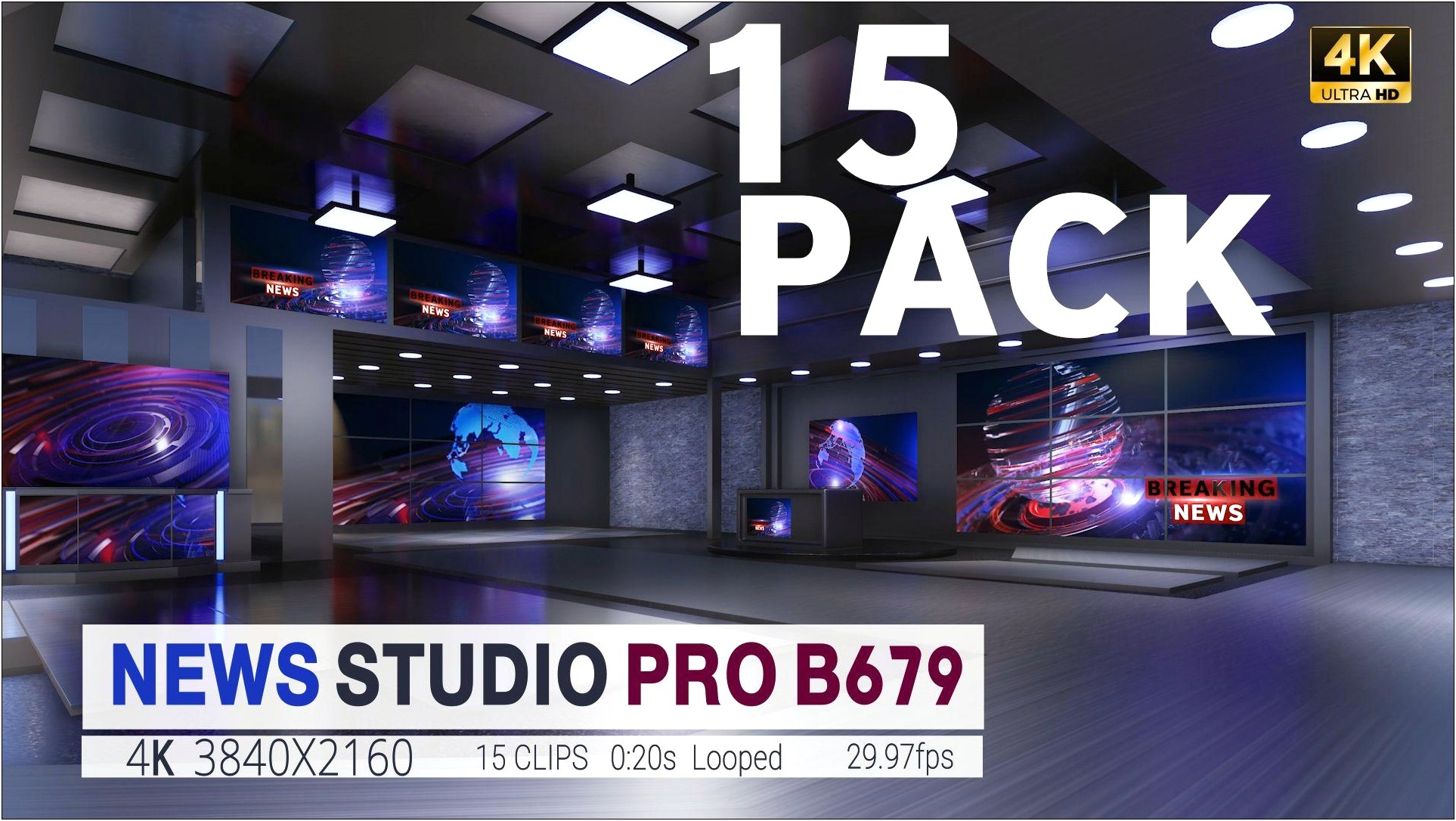 Free Modern Virtual News Studio After Effects Template