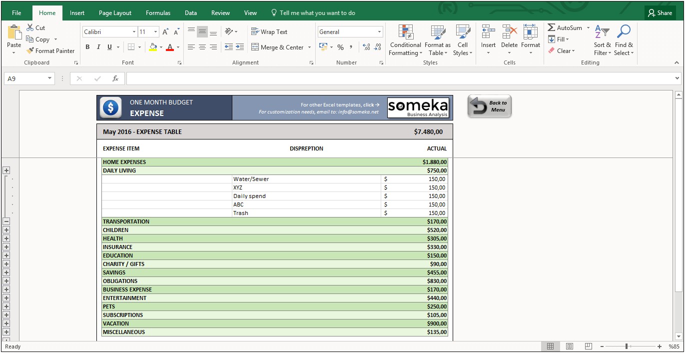 Free Money Management Template Excel 07
