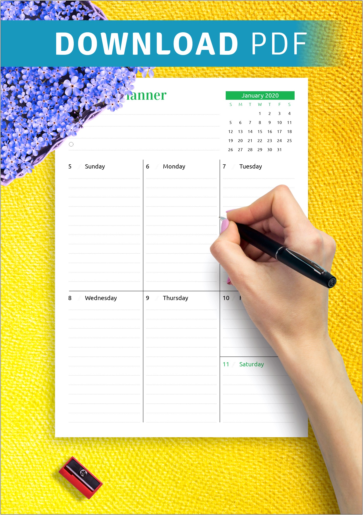 Free Month At A Glance Calendar Template