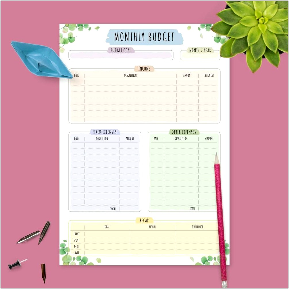 Free Monthly Budget Excel Spreadsheet Template