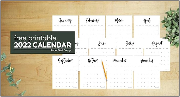 Free Monthly Calendar Template For Preschool