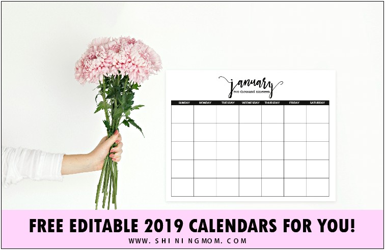 Free Monthly Calendar Template For Word