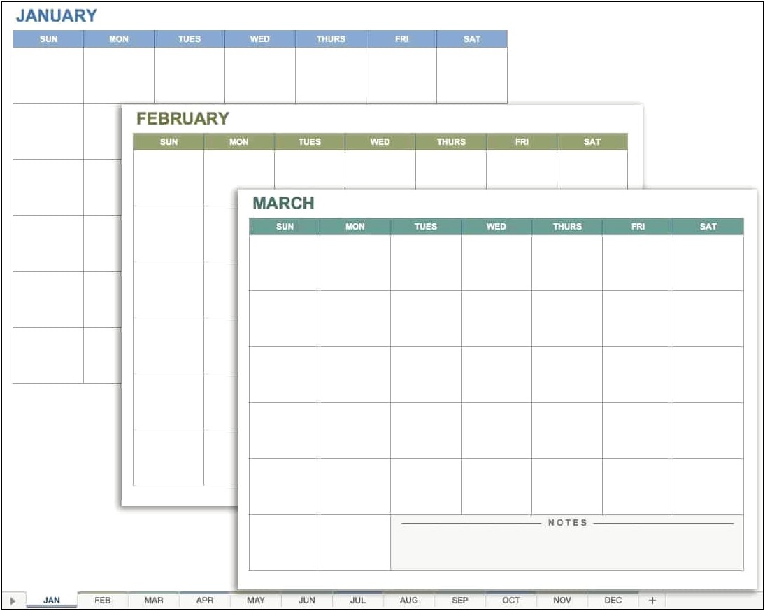 Free Monthly Calendar Template Monday Through Friday