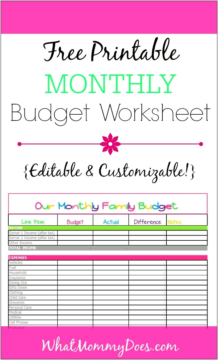 Free Monthly Expense Sheet Excel Template