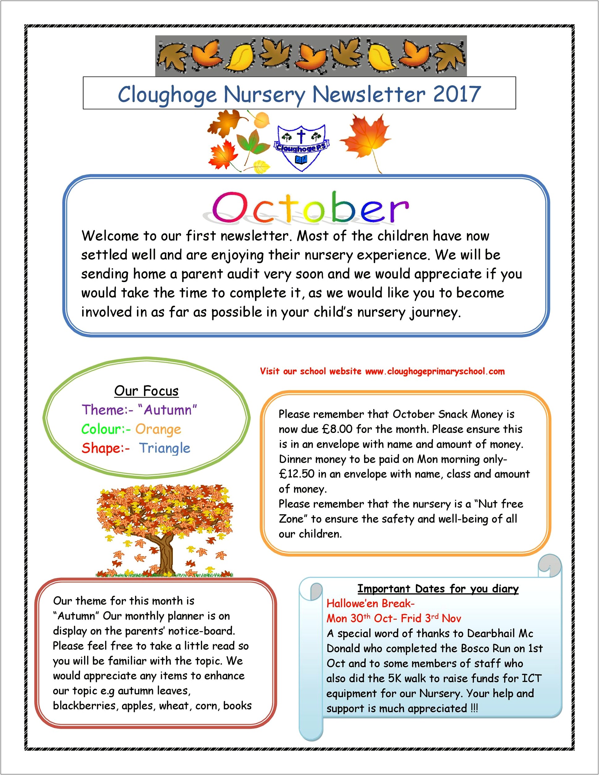Free Monthly Newsletter Templates For Preschool