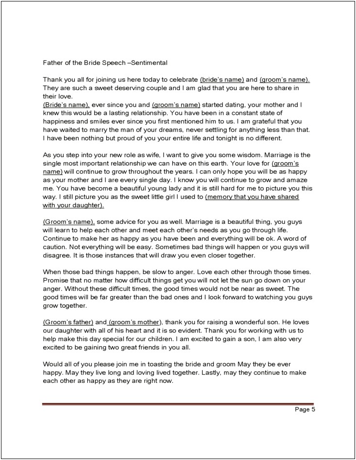 Free Mother Of The Groom Speech Template