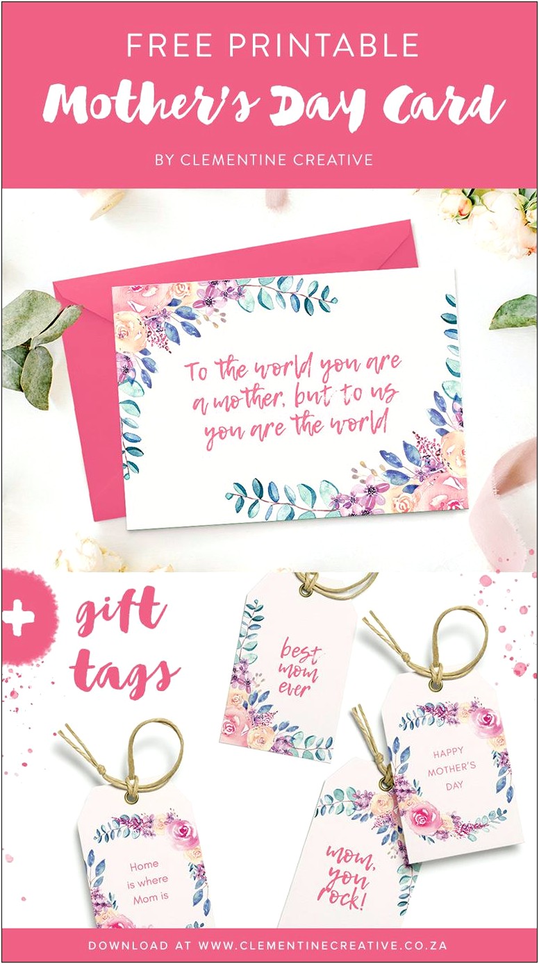 Free Mothers Day Bookmark Template Printable