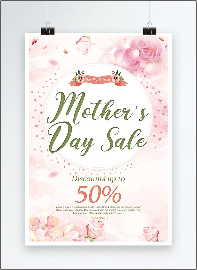 Free Mother's Day Sale Flyer Template